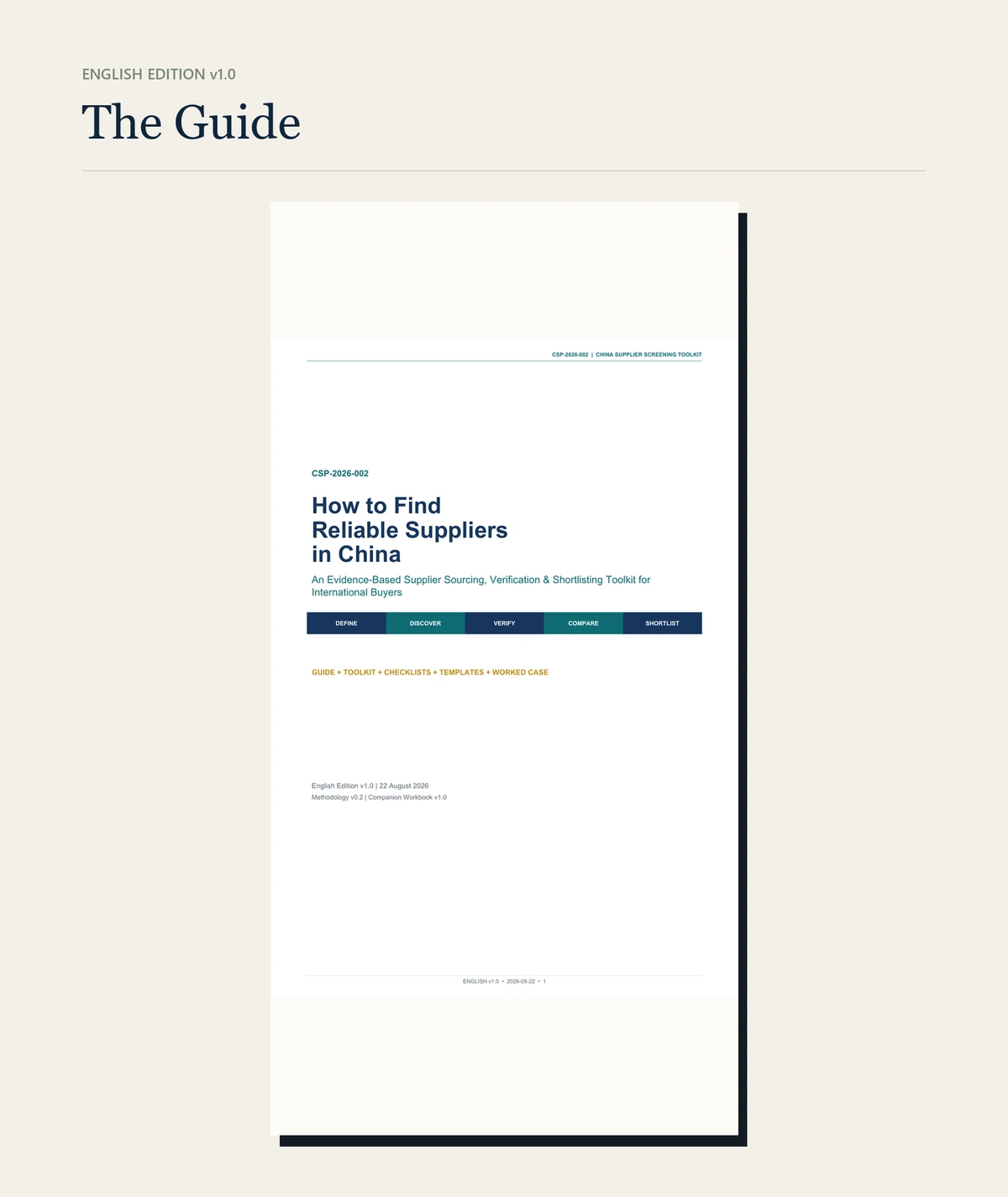 Cover of How to Find Reliable Suppliers in China.